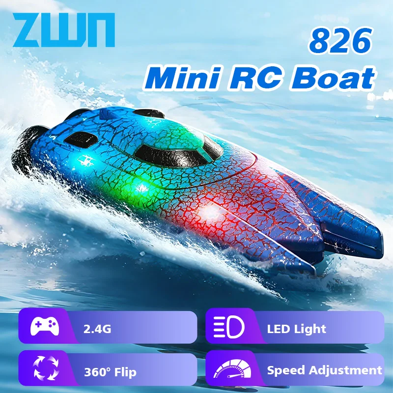 Rc Hobby Grade Boat - Миниатюрная радиоуправляемая лодка 2.4G с подсветкой,
