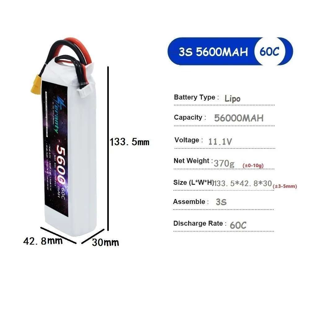 TERANTY 5600MAH 60C 2S 3S 4S 6 – обзор и цена Lipo Battery 4S